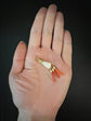 MOTHER OF PEARL & CORAL HAND PENDANT