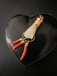 MOTHER OF PEARL & CORAL HAND PENDANT