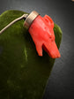 EARLY 19TH CENTURY CORAL GREYHOUND STICKPIN