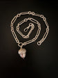 ANTIQUE SILVER PAPERCLIP ALBERT CHAIN WITH CHUNKY ACORN PENDANT