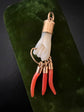 MOTHER OF PEARL & CORAL HAND PENDANT