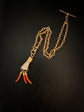 MOTHER OF PEARL & CORAL HAND PENDANT