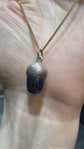 VICTORIAN SILVER AND GOLDSTONE ACORN PENDANT
