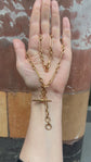 VICTORIAN 15CT GOLD PAPERCLIP LINK ALBERT CHAIN