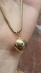 ANTIQUE 18CT GOLD & SAPPHIRE SPHERE PENDANT