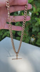 ANTIQUE HEAVY 9CT GOLD CURB ALBERT CHAIN