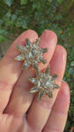 19TH CENTURY FACETED PASTE STAR EARRINGS