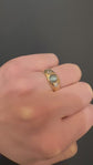 CATS EYE CHRYSOBERYL & OLD CUT DIAMOND GYPSY RING