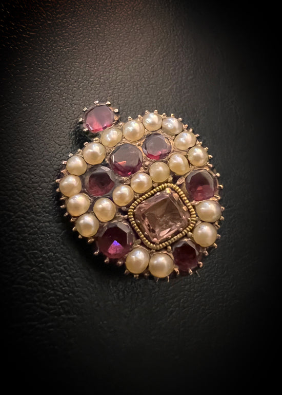 GEORGIAN FLAMING HEART LACE PIN