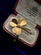 ANTIQUE 15CT GOLD CLOVER BROOCH