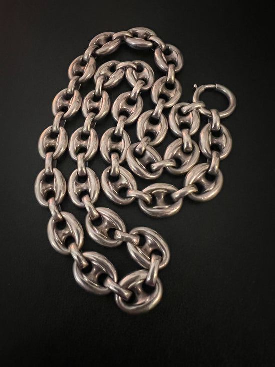 VICTORIAN SILVER PUFFY MARINER LINK CHAIN