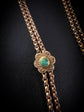 VICTORIAN 9CT GOLD CHAIN WITH TURQUOISE SLIDER