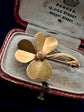 ANTIQUE 15CT GOLD CLOVER BROOCH