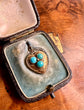 VICTORIAN 18CT GOLD & TURQUOISE HEART HEART