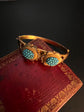 VICTORIAN HIGH CARAT GOLD & TURQUOISE BOMBE BANGLE