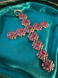 GEORGIAN GARNET CLUSTER CROSS