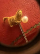 VICTORIAN 18CT GOLD CAT STICKPIN