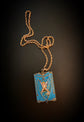 FRENCH ANTIQUE CHERUB ENAMEL PENDANT / MIRROR
