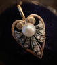 HEART DIAMOND & PEARL PENDANT