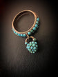 VICTORIAN TURQUOISE PAVE HEART PADLOCK RING