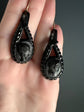 VICTORIAN WHITBY JET CAMEO EARRINGS