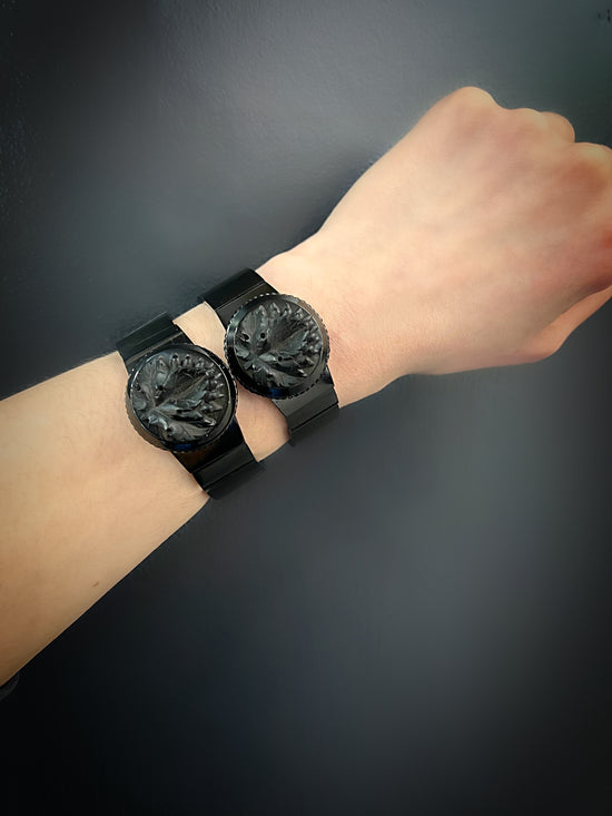 PAIR OF VICTORIAN WHITBY JET BANGLES