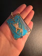 FRENCH ANTIQUE CHERUB ENAMEL PENDANT / MIRROR