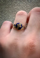 DIAMOND CROSS & ENAMEL RING