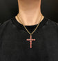 GEORGIAN GARNET CLUSTER CROSS