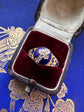 DIAMOND CROSS & ENAMEL RING