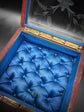 VICTORIAN GLASS, LEATHER & SILK BOX