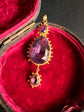 GEORGIAN CHUNKY AMETHYST DROP PENDANT