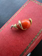 VICTORIAN CORAL & GOLD SNAKE PENDANT