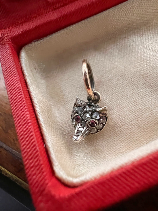 MINI VICTORIAN DIAMOND FOX PENDANT