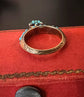 VICTORIAN TURQUOISE PAVE HEART PADLOCK RING
