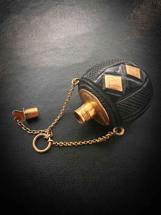 GEORGIAN CARVED NUT SCENT BOTTLE
