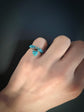 VICTORIAN TURQUOISE PAVE HEART PADLOCK RING