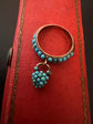 VICTORIAN TURQUOISE PAVE HEART PADLOCK RING