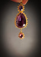 GEORGIAN CHUNKY AMETHYST DROP PENDANT