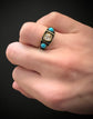 VICTORIAN DIAMOND, TURQUOISE & ENAMEL RING