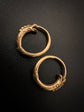 EARLY 19TH CENTURY 18CT GOLD OUROBOROS SNAKE HOOP EARRINGS