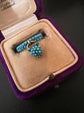 VICTORIAN TURQUOISE PAVE HEART PADLOCK RING