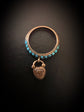 VICTORIAN TURQUOISE PAVE HEART PADLOCK RING