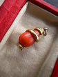 VICTORIAN CORAL & GOLD SNAKE PENDANT