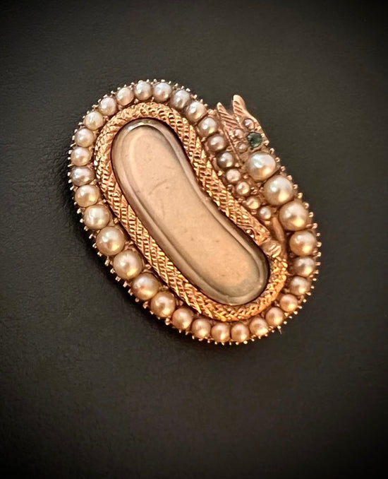 GEORGIAN OUROBOROS DOUBLE SNAKE BROOCH