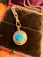 ETRUSCAN REVIVAL TURQUOISE BOMBE PENDANT