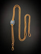 VICTORIAN 18CT GOLD CHAIN WITH ENAMEL SLIDER
