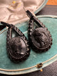 VICTORIAN WHITBY JET CAMEO EARRINGS