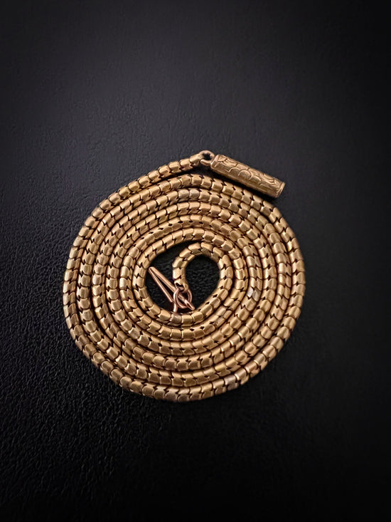 VICTORIAN 15CT GOLD SNAKE LINK CHAIN