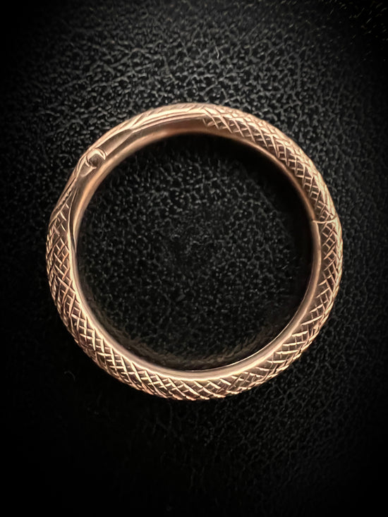 GEORGIAN OUROBOROS SNAKE 15CT GOLD SPLIT RING